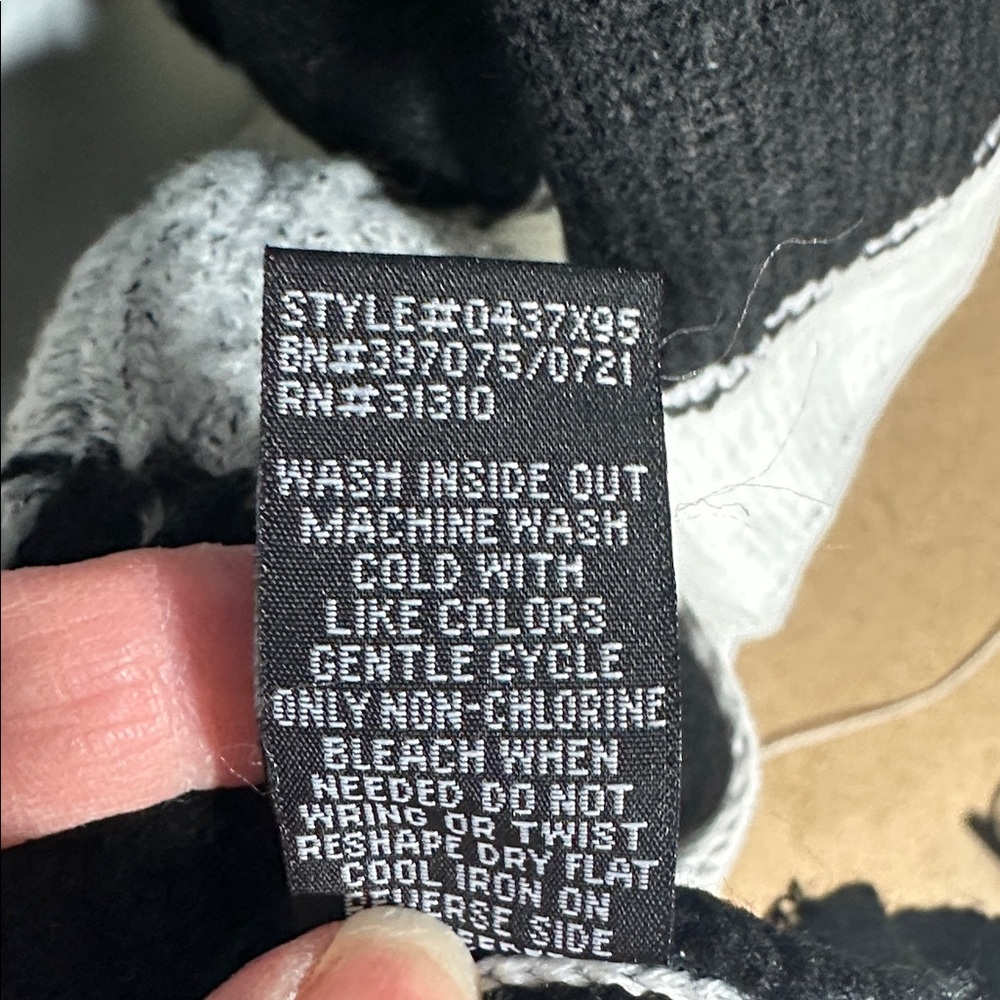 SMALL Fortune & Ivy Long Open Front Cardigan womans black grey white sweater NEW - Picture 5 of 6